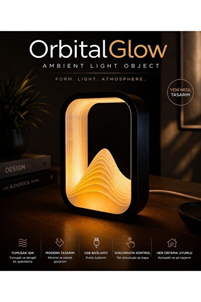 MoodDesign ORBITALGLOW Ambient Light Object - Modern Form Minimal Tasarım Gec...