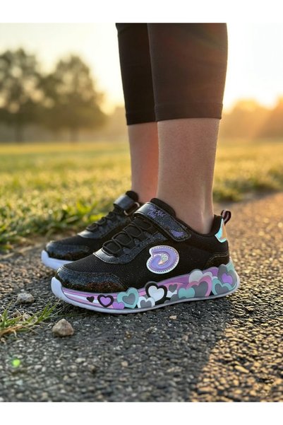 foopi Glossy Velcro-Elastic Girls' Sports Shoes 31-35