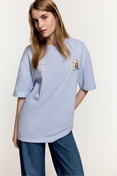 LEFTIES Baskılı oversize t-shirt