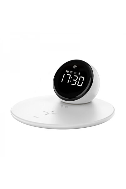 WIWU Ασύρματος Φορτιστής με Οθόνη Ρολογιού, Ξυπνητήρι, Ηχείο Bluetooth 15W Λε...