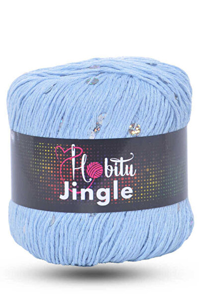 Hobitu Yarns حبل هوبِيتو جينجل (4 قطع) 160 أزرق فاتح-فضي