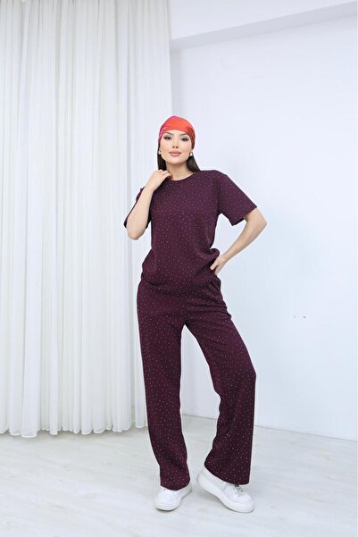 OTAKU Modal Fabric Stone Embroidered Comfortable Fit Summer Casual Women's Set