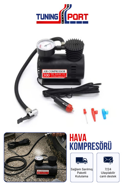TuningPort Plastik Kompresör Universal Havalı Korna Uyumlu Hafif Yapı Kompresör