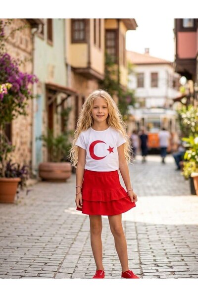moda rüyası 23 April Girls' Skirt T-Shirt Set