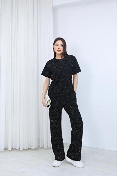 OTAKU Modal Fabric Stone Embroidered Comfortable Fit Summer Casual Women's Set