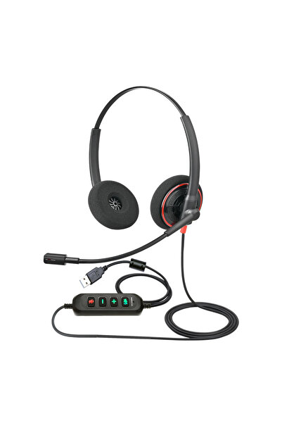CerCip Ενσύρματο ακουστικό κεφαλής για Call Center QM 2D-M, Λειτουργία ακύρωσ...