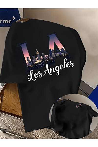 gencerco Μπλουζάκι Bay Los Angles με λεπτομερή στάμπα, Premium Oversize