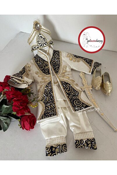 Gelincimherşey Osmanlı Şehzade Model 2 Yaş Lacivert Gold İşlemeli Sünnet Kıya...