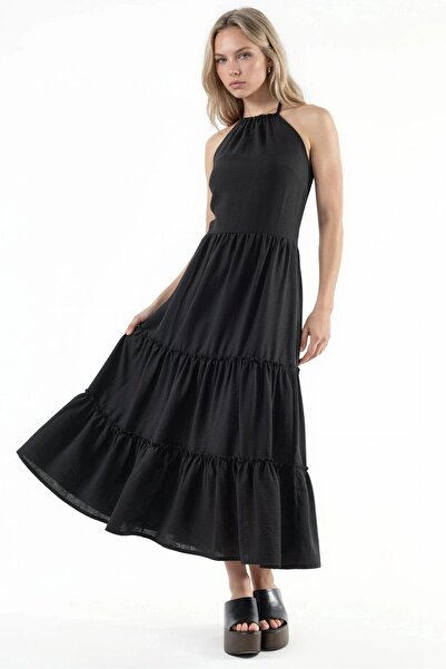 Hiccup BUSEM Φόρεμα μάξι με βολάν και λαιμόκοψη halter