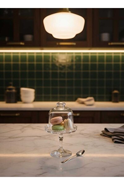 Paşabahçe 1 Piece 2-Piece Footed Glass Covered Presentation Dish Serving Plat...