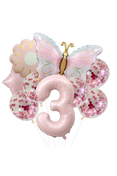 ÇITIPITISTORE Σετ γιορτής γενεθλίων με θέμα την πεταλούδα, με μπαλόνια από αλ...