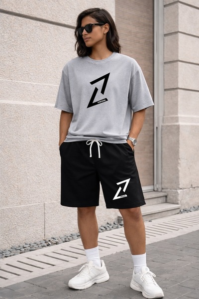 x-compass life Men/Women Oversize T-Shirt Shorts Set Casual Combination