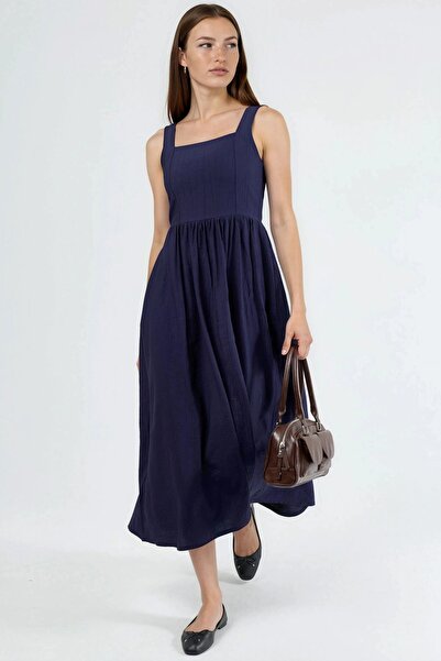 Hiccup BUSEM Φόρεμα μίντι με τετράγωνο γιακά και υφή