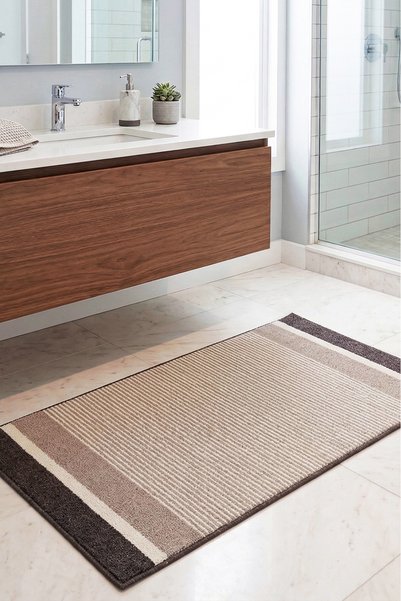 MELARİS HALI Bath Mat Washable Woven Surface Non-Slip Base Bathroom Rug Mat