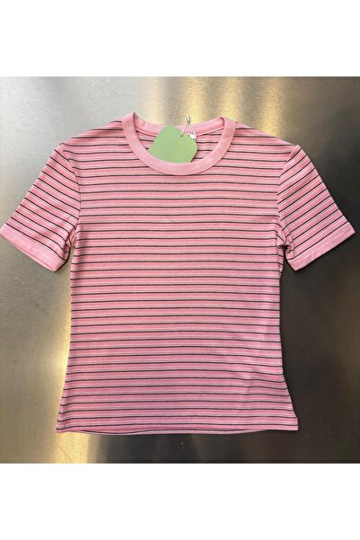 IŞILDA FASHION Μπλουζάκι Işılda με ρίγες και λαιμόκοψη ποδηλάτου