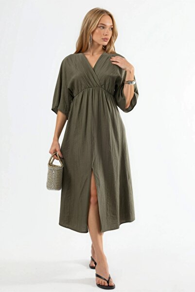 Hiccup BUSEM Φόρεμα μίντι με λαιμόκοψη V και μισό μανίκι