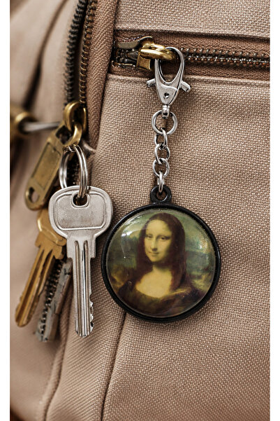HER ŞEY NOTA www.herseynota.com Μεταλλικό μπρελόκ με σχέδιο Μόνα Λίζα, μαύρο,...