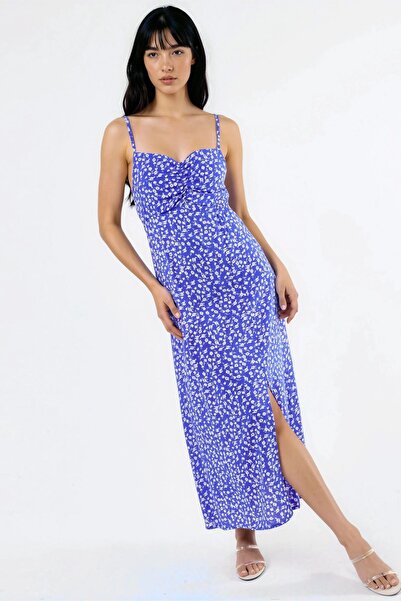 Hiccup Busem Floral Patterned Midi Strap Dress