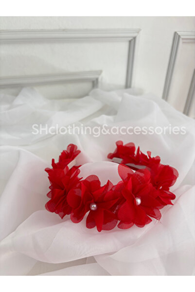 SHClothing accessories مشبك تاج لؤلؤي مزين بالزهور للفتيات
