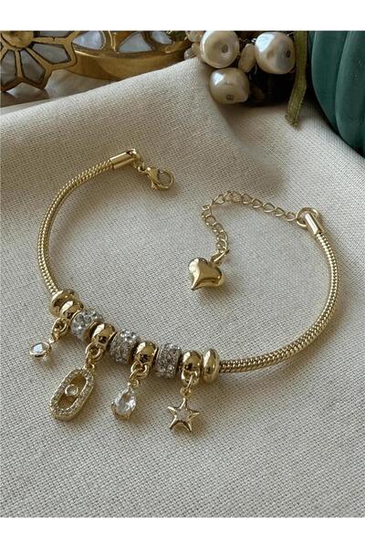 POSH AND PROUD VİP SERİ MARKA MODEL YILDIZ DETAY GOLD CHARM BİLEKLİK