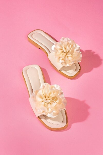 Trend Marfa Υφασμάτινες παντόφλες με αξεσουάρ τριαντάφυλλο