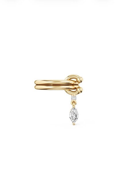 gaila design Altın Sarı Taş Detaylı Sallantılı Earcuff Kıkırdak Küpe