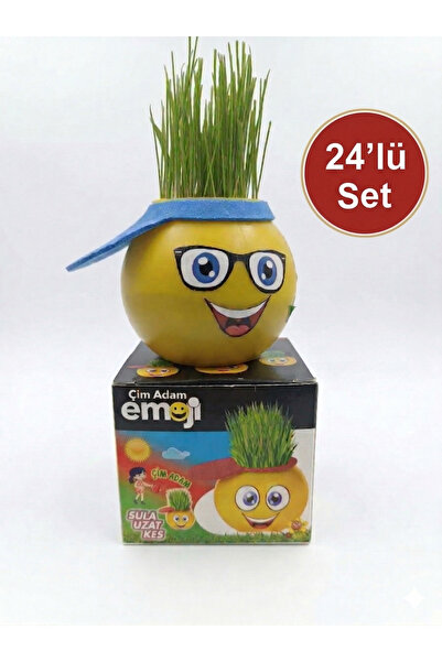 Çağdaş Oyuncak 24’lü Emojili Çim Adam Seti | Dekoratif Saksı Oyuncak | Eğitic...