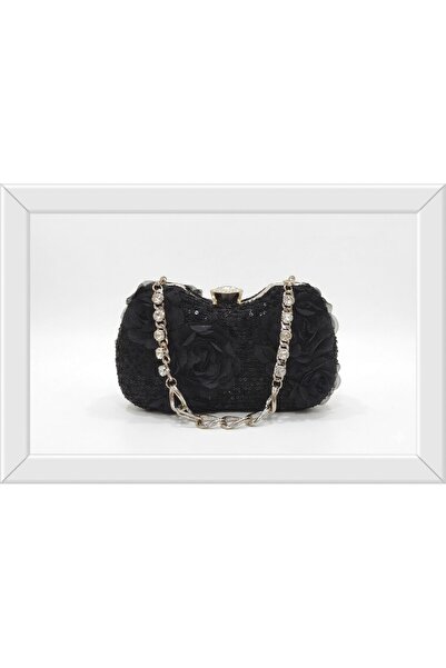 silora Luxury Lace Evening Bag with Three-Dimensional Floral Embellishments