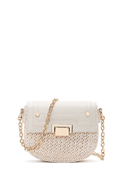 Derimod Γυναικεία Κρεμ Μίνι Τσάντα Χιαστί με Μακρύ Λουράκι 26SBD2706M7