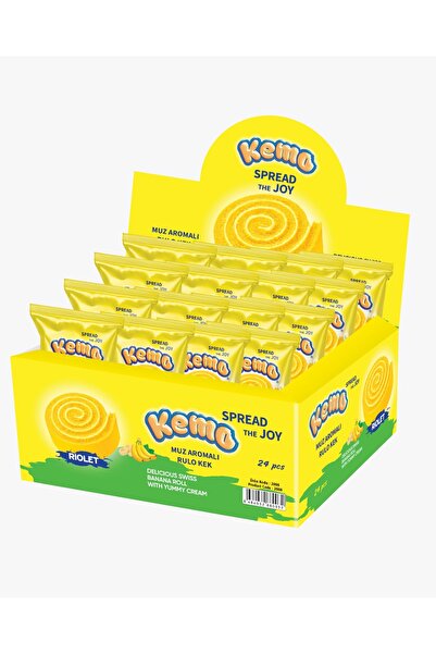 KEMO Rıolet muz aromalı rulo kek 40 gr 24 adet (1 kutu)