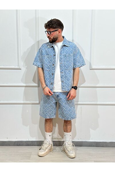 Urban Collection Τζιν κοστούμι με ραμμένο σχέδιο Urbancollection