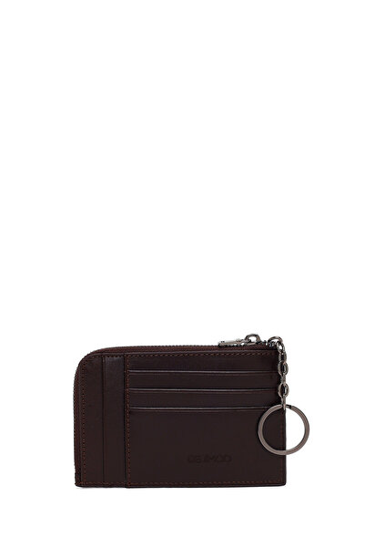 Derimod Ανδρική θήκη για κάρτες από καφέ δέρμα 000A2D351118