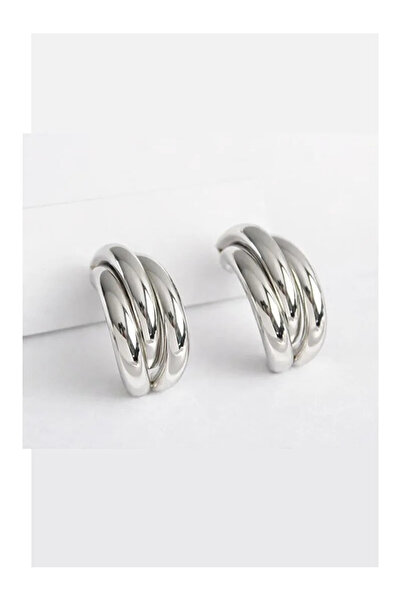 Twinssis Accessories أقراط نصف قمرية مقوسة بثلاثة صفوف