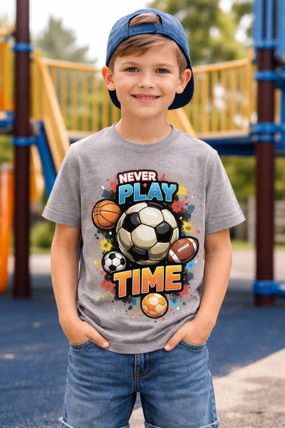 Tiny and Co 100% Cotton Never Play Time Printed Kids T-Shirt