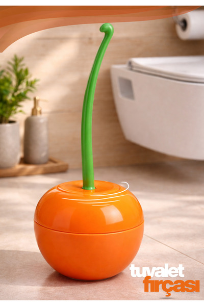 edewatt Dekoratif Portakal Şeklinde Tuvalet Fırçası Plastik WC Klozet Fırçası