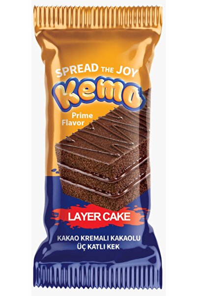 KEMO Layer Cake Kakao kremalı kakaolu üç katlı kek 40 gr. 21 adet (1 kutu)