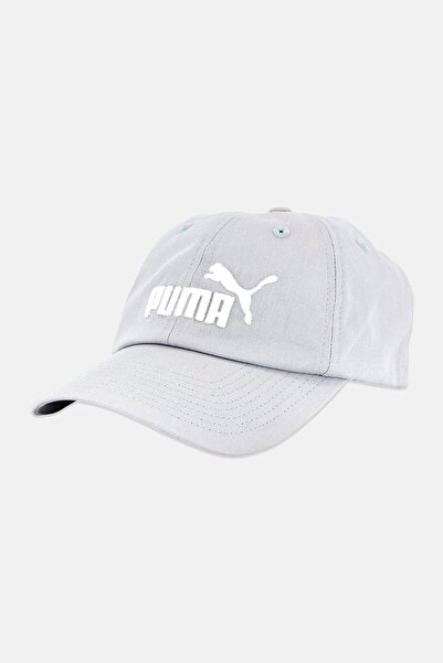 Puma قبعة رياضية رجالية بشعار مطرز، رمادي مائي