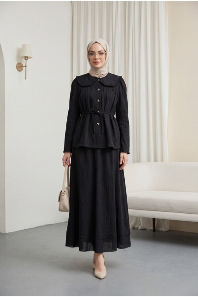 Modamorfo Βρεφικό σετ με γιακά, κορδόνια, φούστα με κουμπιά και επένδυση από ...