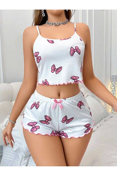 Viselya Σετ πιτζάμες με σορτς με σχέδιο πεταλούδας