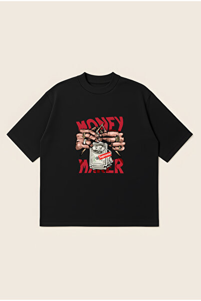 Moon Dancer Money Maker Oversize Boxy Cut Unisex 100% Cotton Printed Tshirt |...