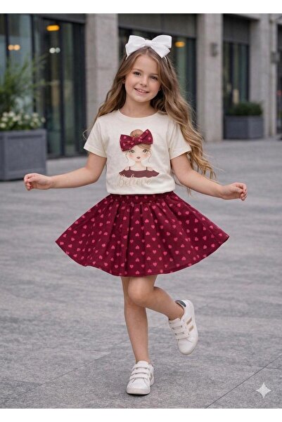 KOKOŞ BEBEK Κοριτσίστικο Σετ Μπλουζάκι με Σορτς και Φούστα 2 Τεμαχίων (Ηλικίε...