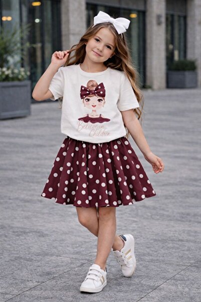 KOKOŞ BEBEK Κοριτσίστικο Σετ Μπλουζάκι με Σορτς και Φούστα 2 Τεμαχίων (Ηλικίε...