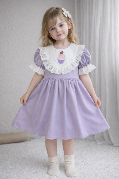 Bilge Trend Rochie brodată tip cupcake pentru fete, pentru ziua de naștere, p...