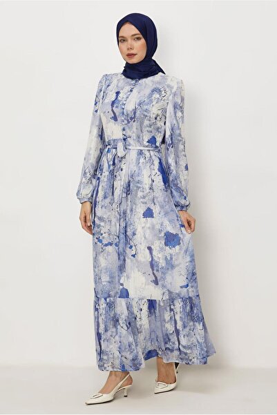 Alvina Patterned Belted Dress 46424