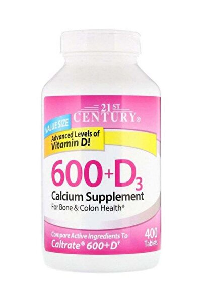 21st Century Calcium 600 Plus D3 Nutritional Supplement 400 Tablets