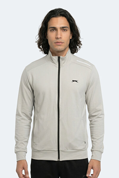 Slazenger REVOLVER Ανδρικό φούτερ με φερμουάρ, ψηλό γιακά και τσέπες, σε γκρι...