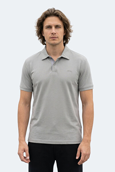 Slazenger Ανδρικό μπλουζάκι ZODIACS με γιακά πόλο σε γκρι χρώμα