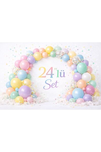 Sev-AL Balonları 24’lü Pastel Renkli Lateks Balon Seti 11 İnç Parti ve Süslem...