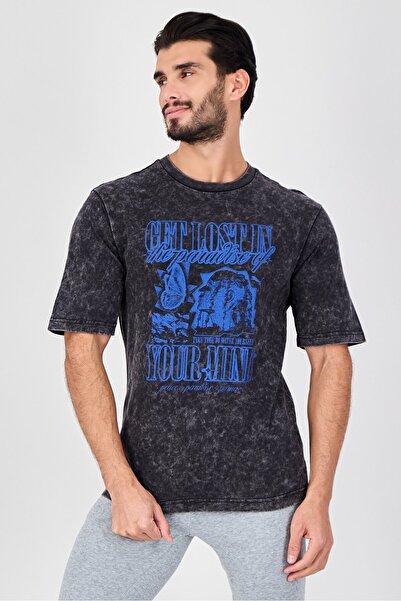 Puma Men Boxy Fit Short Sleeve Outdoor T-Shirt, Washed Black