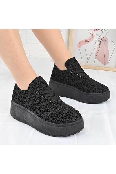 Tmall Pantofi sport de damă, Textil, D1493, Negru